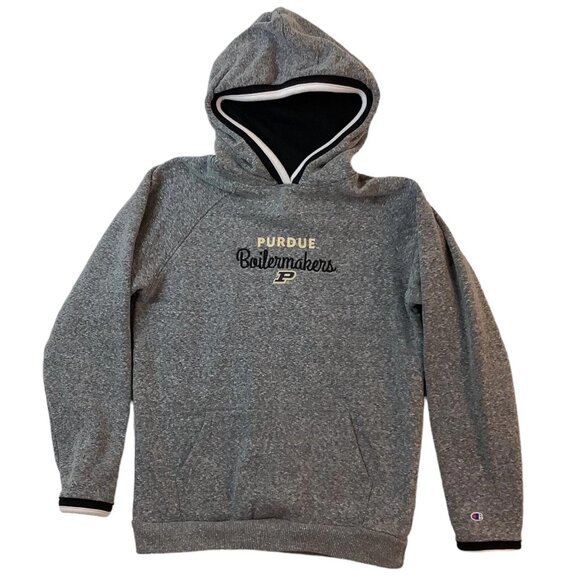 Purdue Boilermakers Long Sleeve Hoodie Gray Champion Women’s Size Medium - Picture 1 of 12